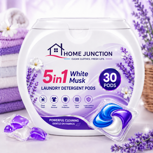 5-in-1 White Detergent Laundry Pods