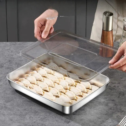 Stainless Steel Food Tray (Pack of 2)