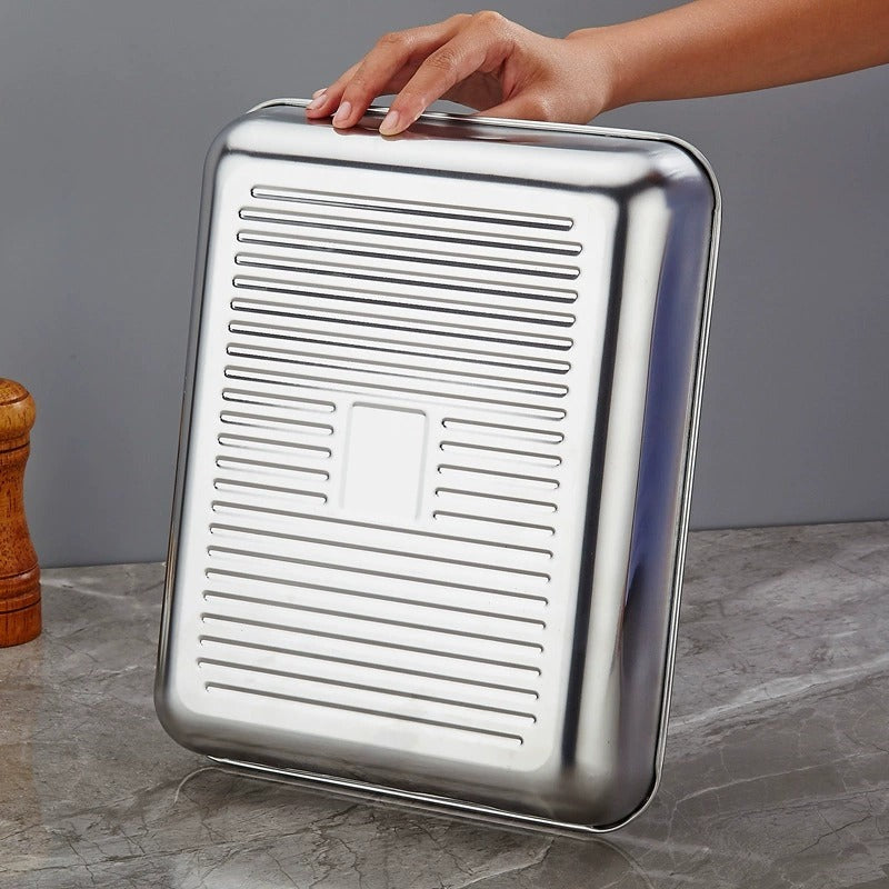 Stainless Steel Food Tray (Pack of 2)