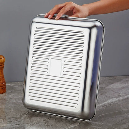 Stainless Steel Food Tray (Pack of 2)