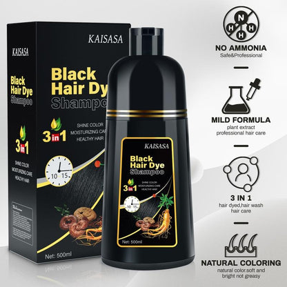 3 in 1 Black Hair Dye Shampoo - Buy 1 Get 1 Free⏰