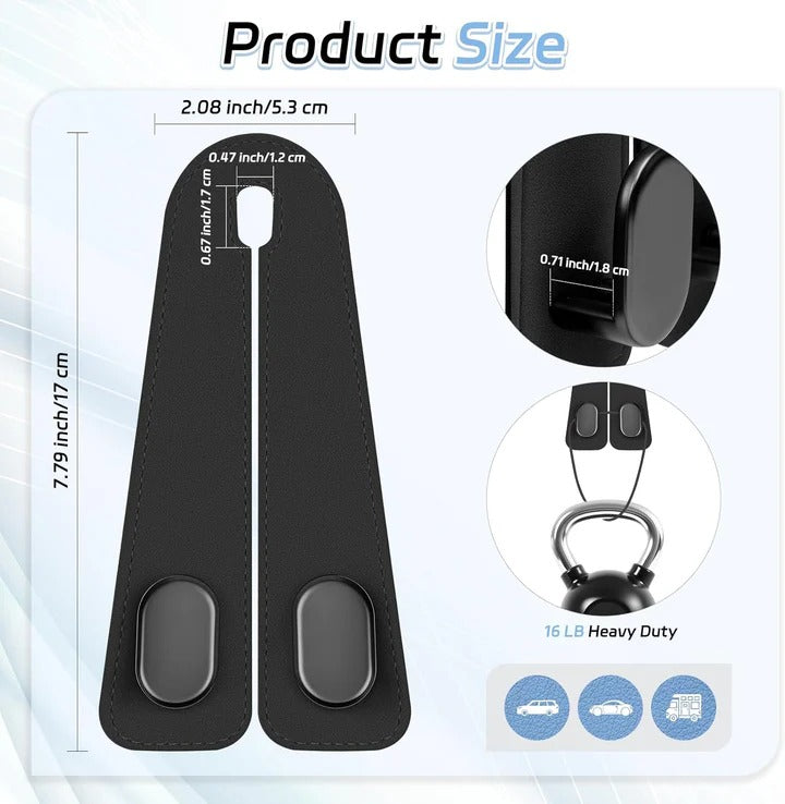 Car Seat Headrest Hook | Vegan Leather Hooks | 🔥BUY 1 GET 1 FREE🔥