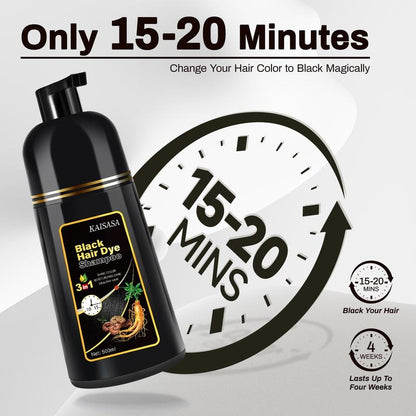 3 in 1 Black Hair Dye Shampoo - Buy 1 Get 1 Free⏰