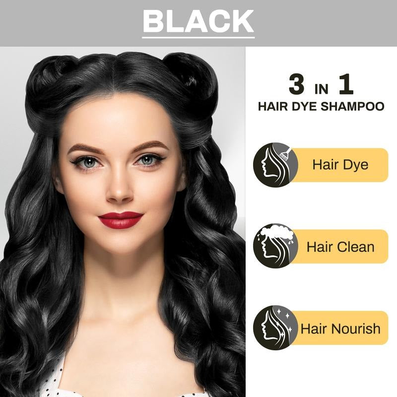 3 in 1 Black Hair Dye Shampoo - Buy 1 Get 1 Free⏰