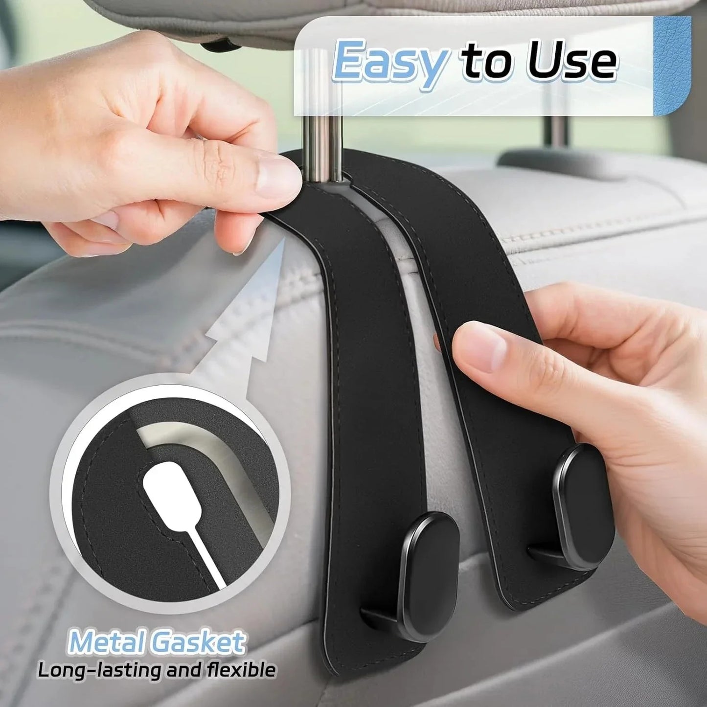 Car Seat Headrest Hook | Vegan Leather Hooks | 🔥BUY 1 GET 1 FREE🔥