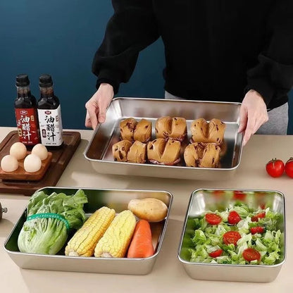 Stainless Steel Food Tray (Pack of 2)