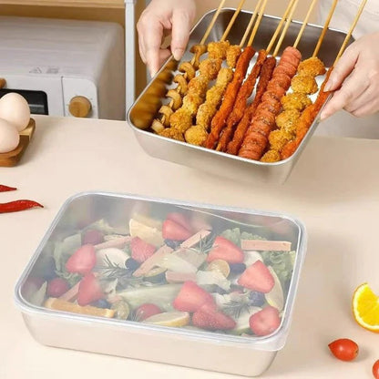 Stainless Steel Food Tray (Pack of 2)
