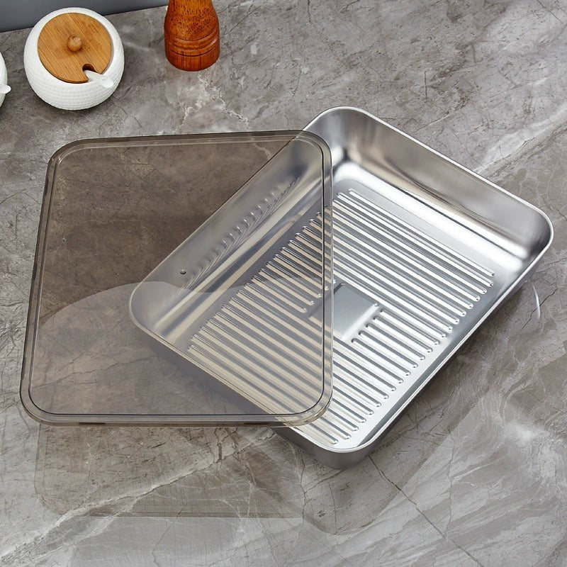 Stainless Steel Food Tray (Pack of 2)